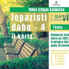 Noslēgusies 1.kārta konkursam “Iepazīsti Latvijas dabu – 4” par tēmu PARKI