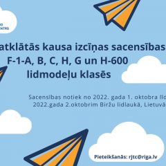 Rīgas atklātās kausa izcīņas sacensības F-1-A, B, C, H, G un H-600 lidmodeļu klasēs